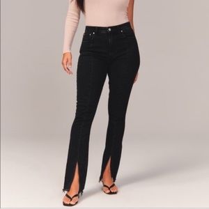 TALL: Curve Love High Rise Black Skinny Jean with front slit size 27/4L